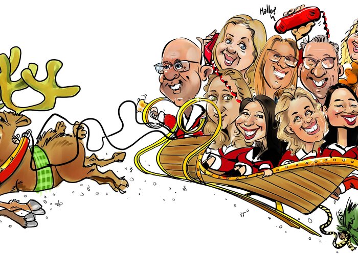 Kerstkaarten en verjaardagen... Karikatuur